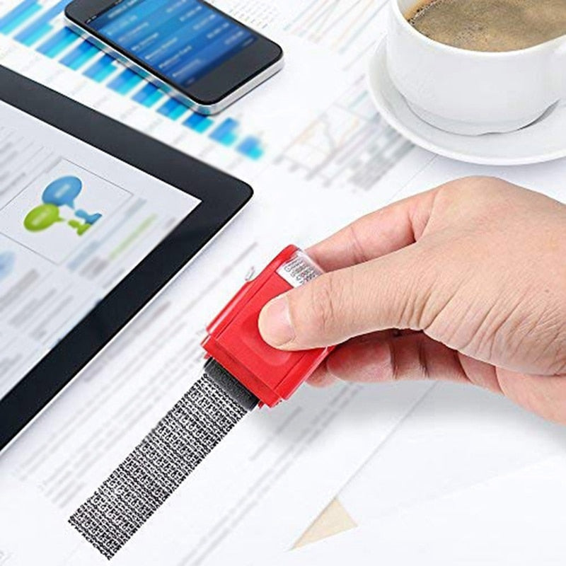 1PCS Stamp Seal Roller Theft Protection Code Guard Your ID Confidentiality Package Private Information Confidential Seal