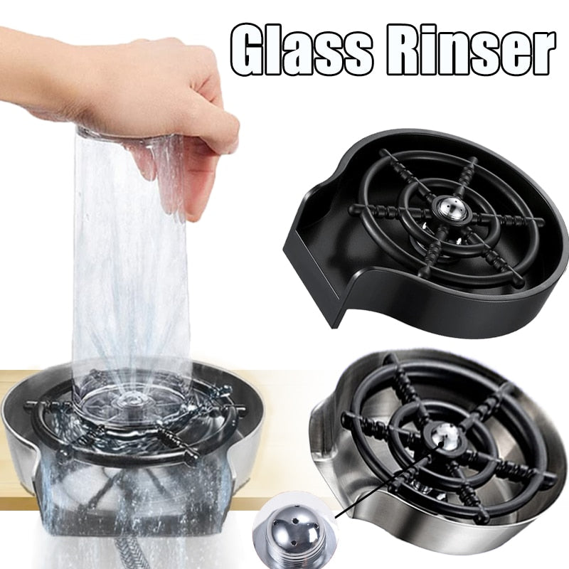 Kitchen Rinser Bar Cups Washer 360° High Pressure Bottle Washer Automatic Cup Washer Kitchen Accessories for Flushing Cleaner